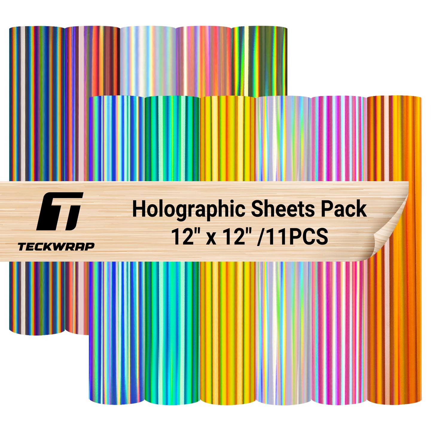 Bubble Free Holographic Sheets Pack (11 PCS)
