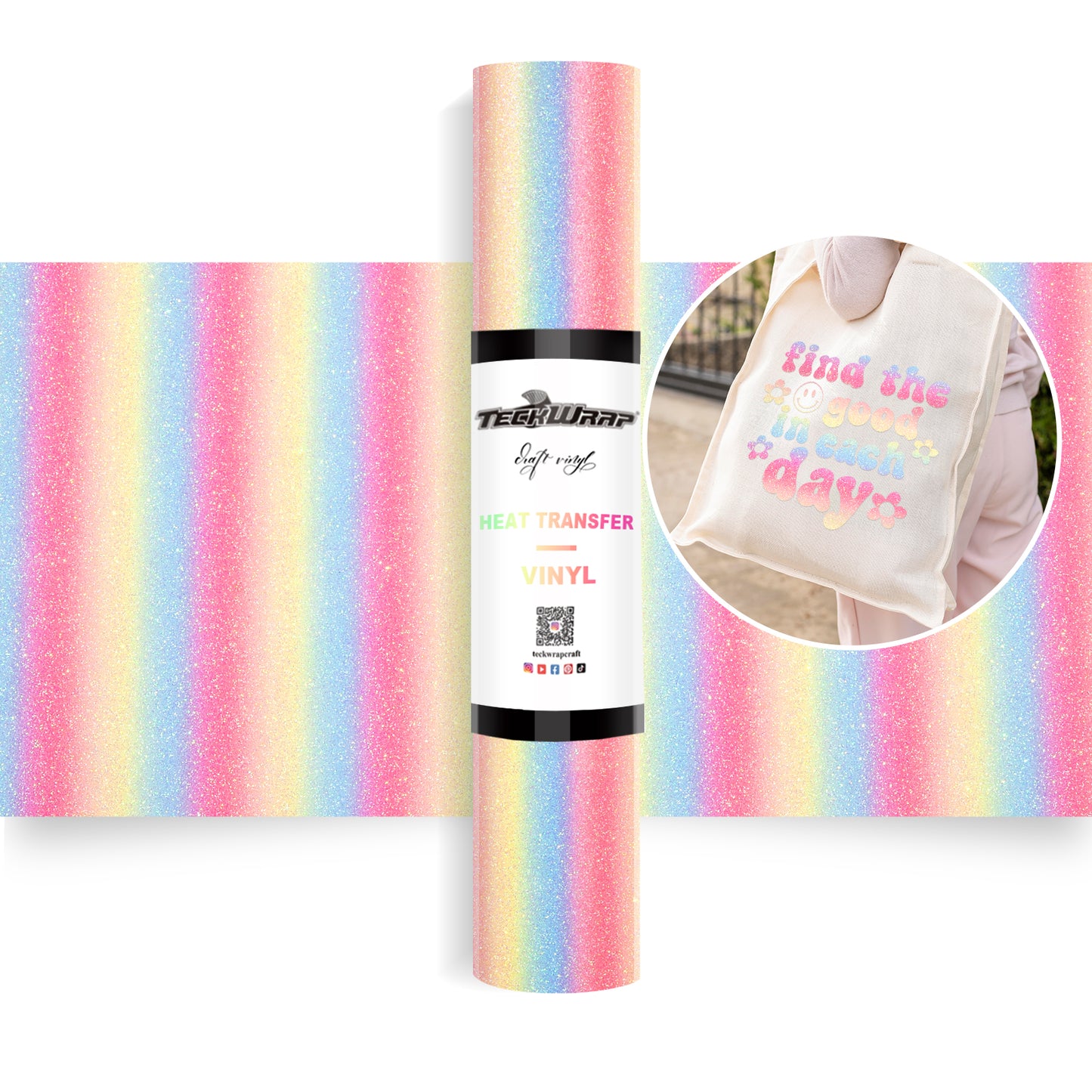 Ombré Glitter Heat Transfer Vinyl Roll