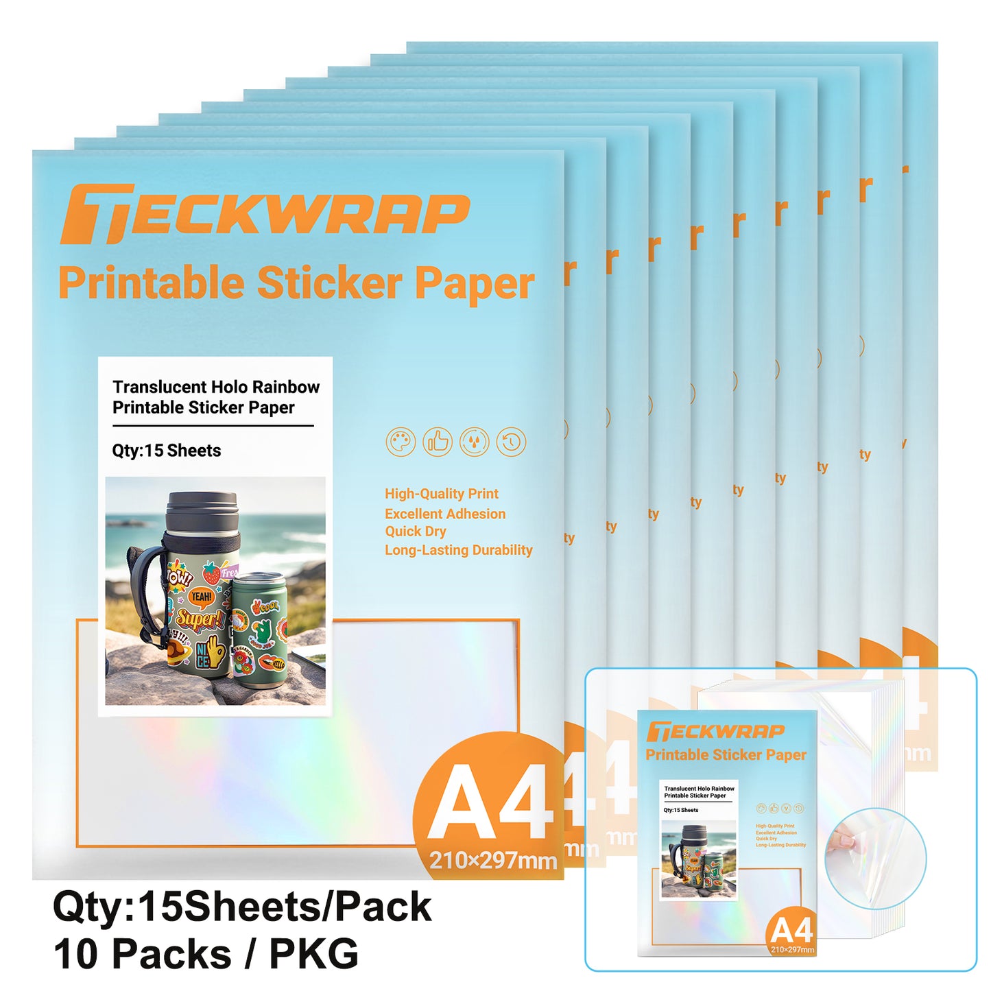 Translucent Holographic Printable Sticker Paper