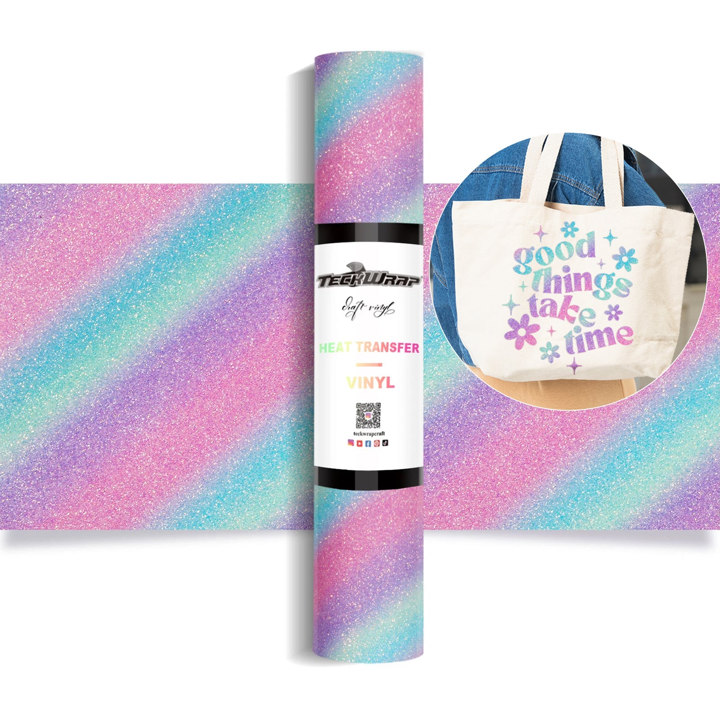 Ombré Glitter Heat Transfer Vinyl Roll
