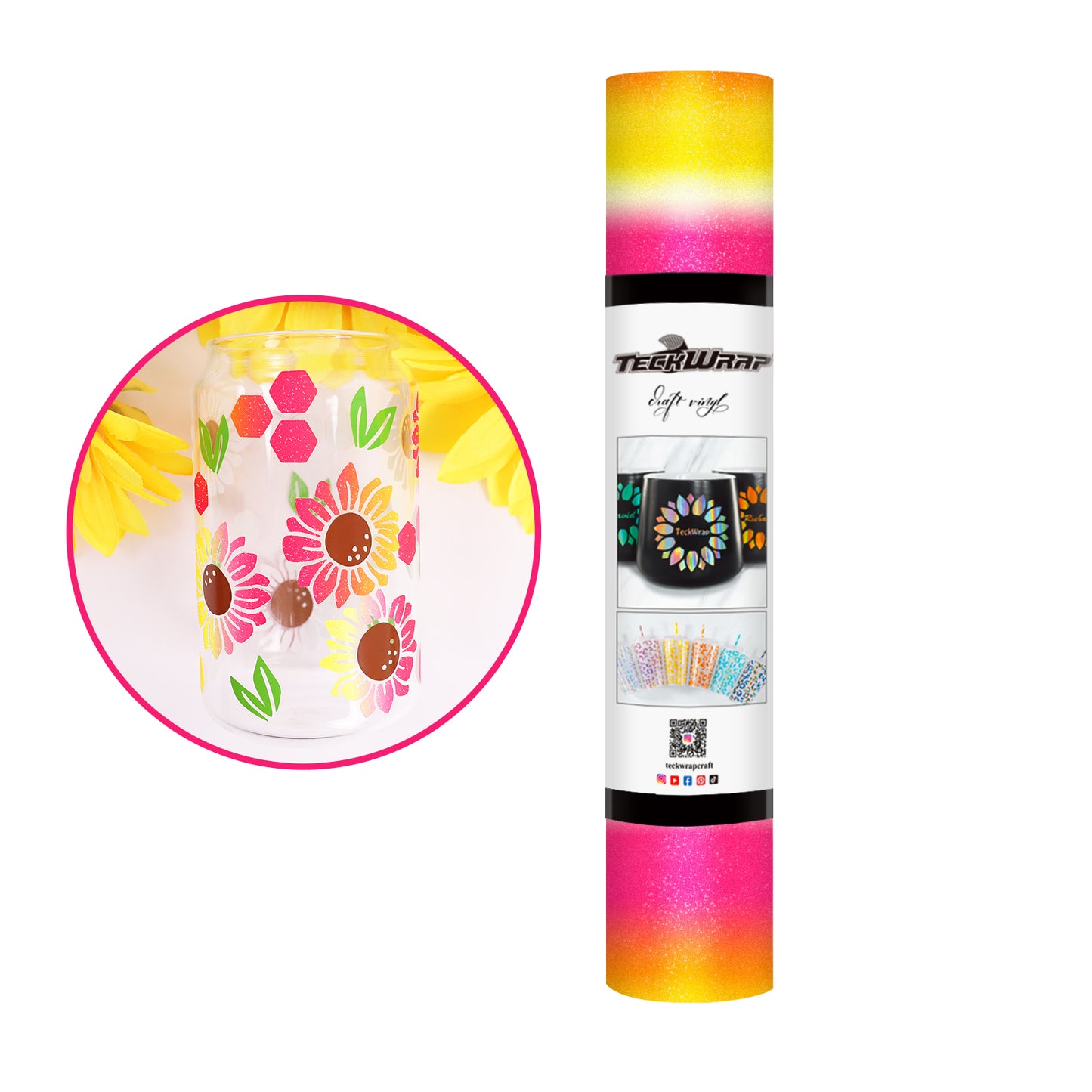 Rainbow Stripes Adhesive Craft Vinyl