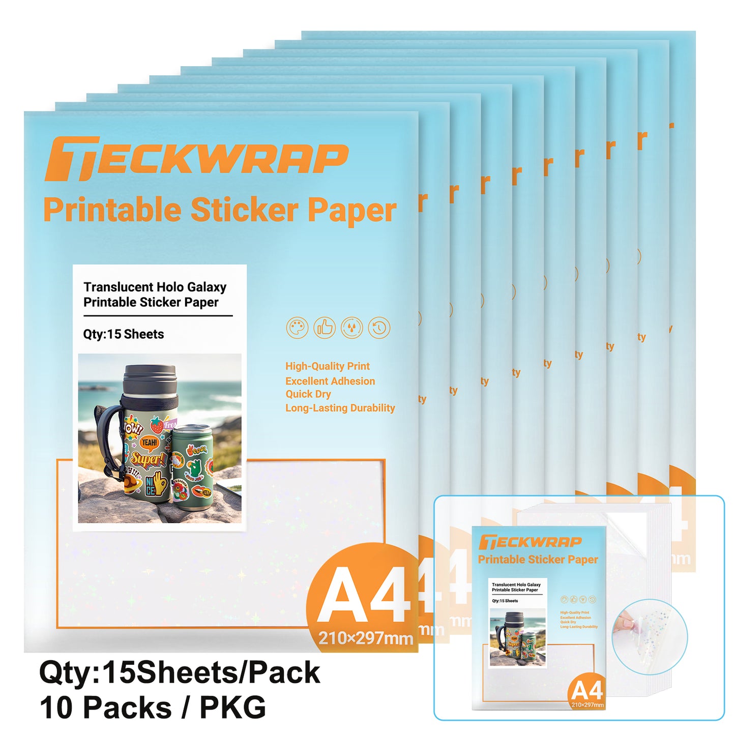 Translucent Holographic Printable Sticker Paper