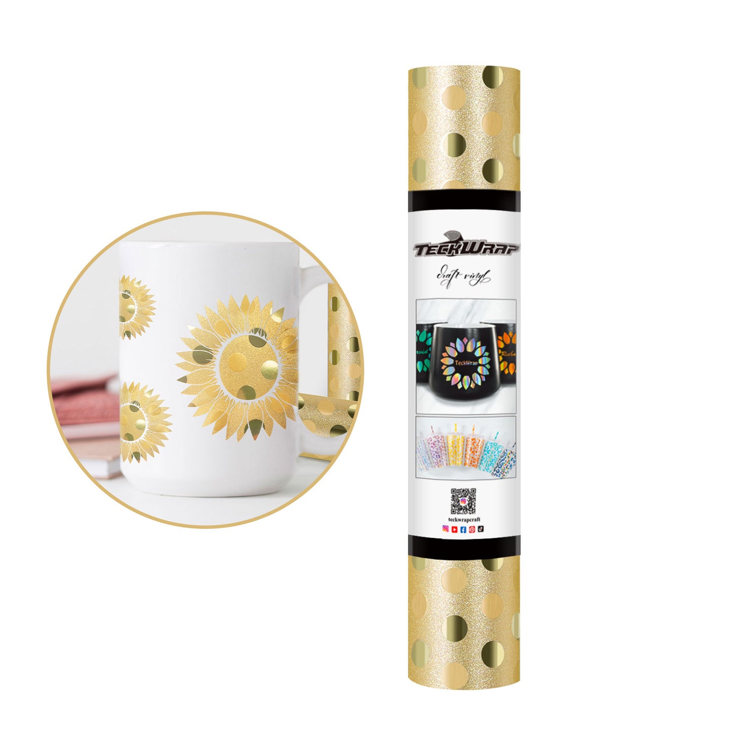 Glitter Polka Dots Craft Vinyl