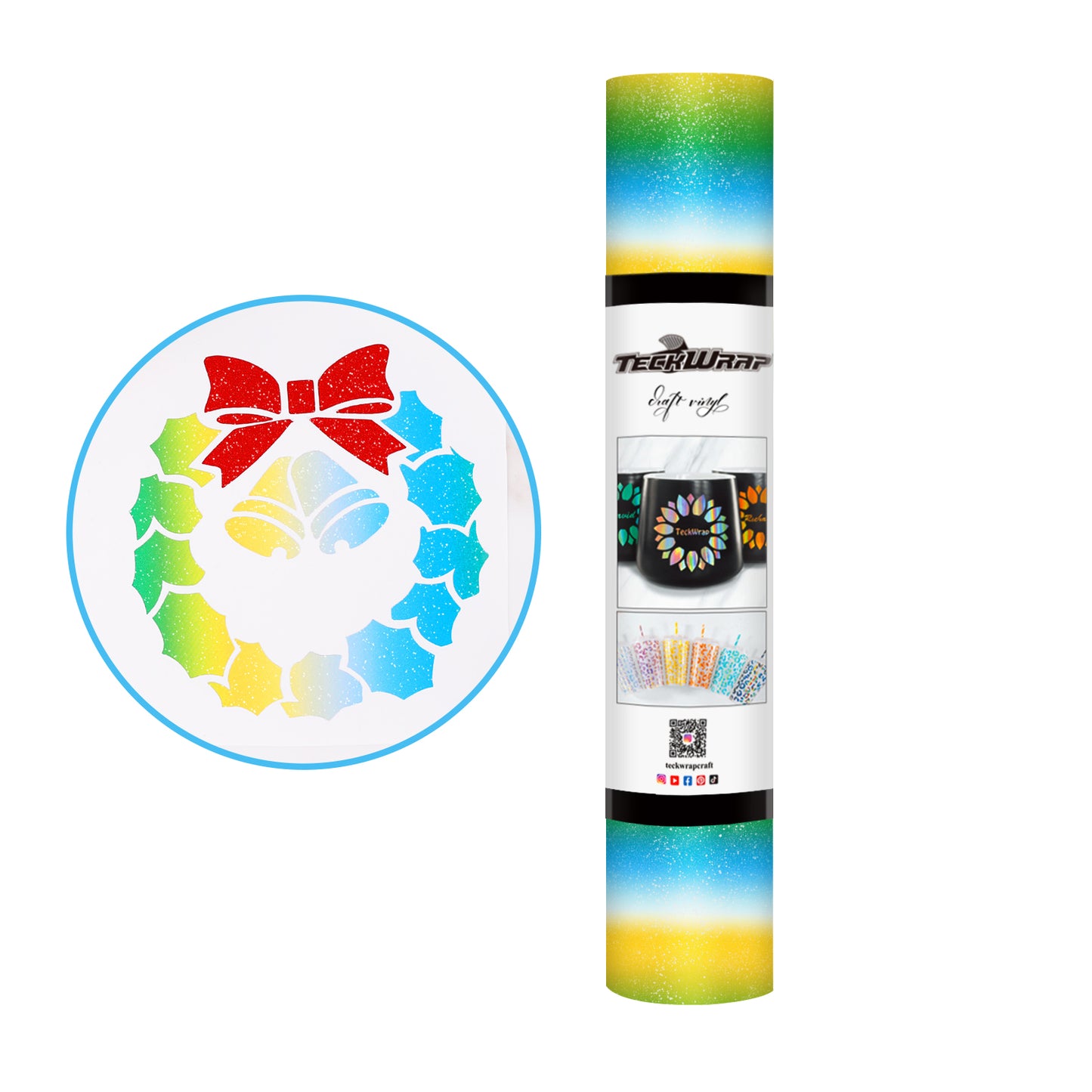 Rainbow Stripes Adhesive Craft Vinyl