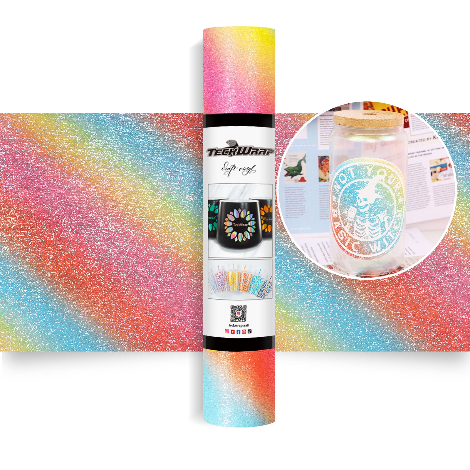 Rainbow Shimmer Adhesive Vinyl