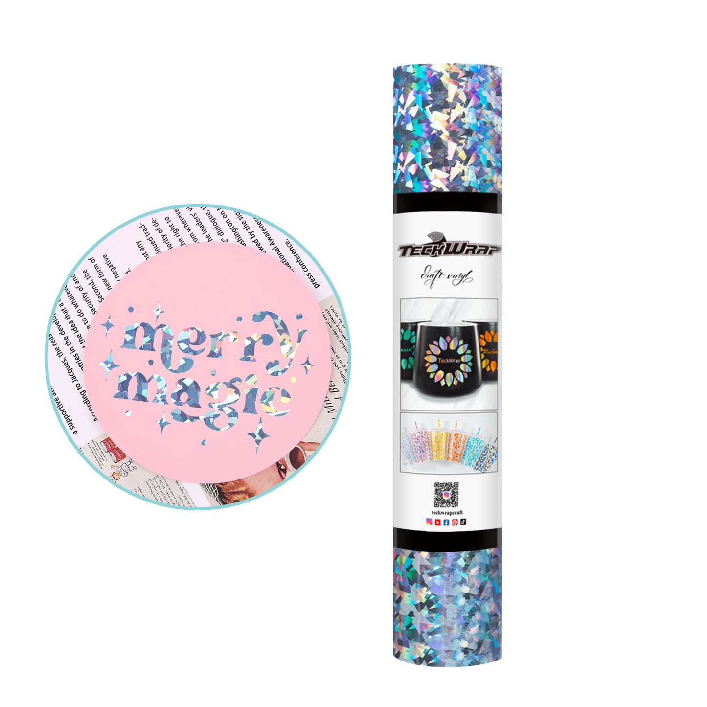Holographic Glass Flower Adhesive Craft Vinyl
