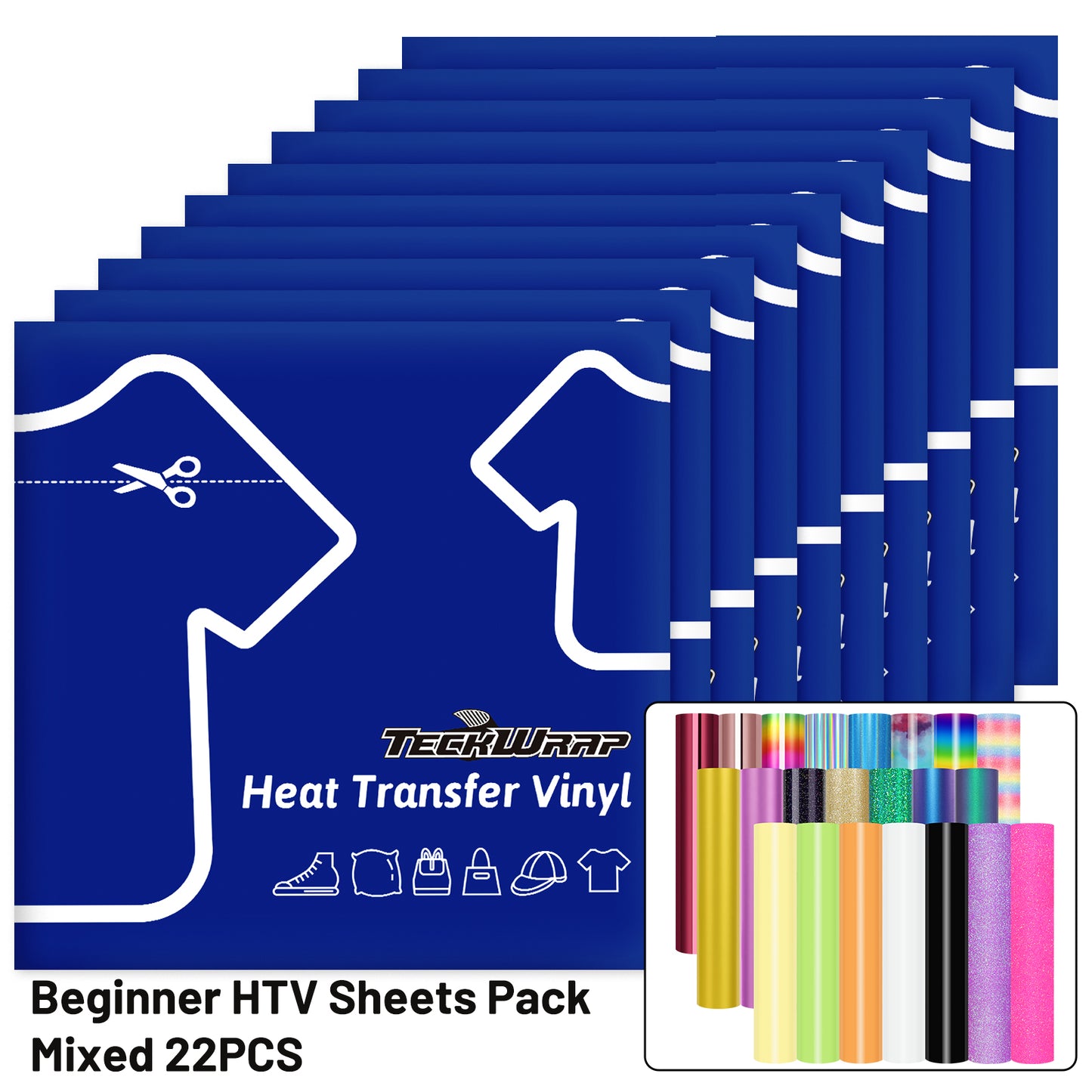 Beginner HTV Sheets Pack(22 Pcs)