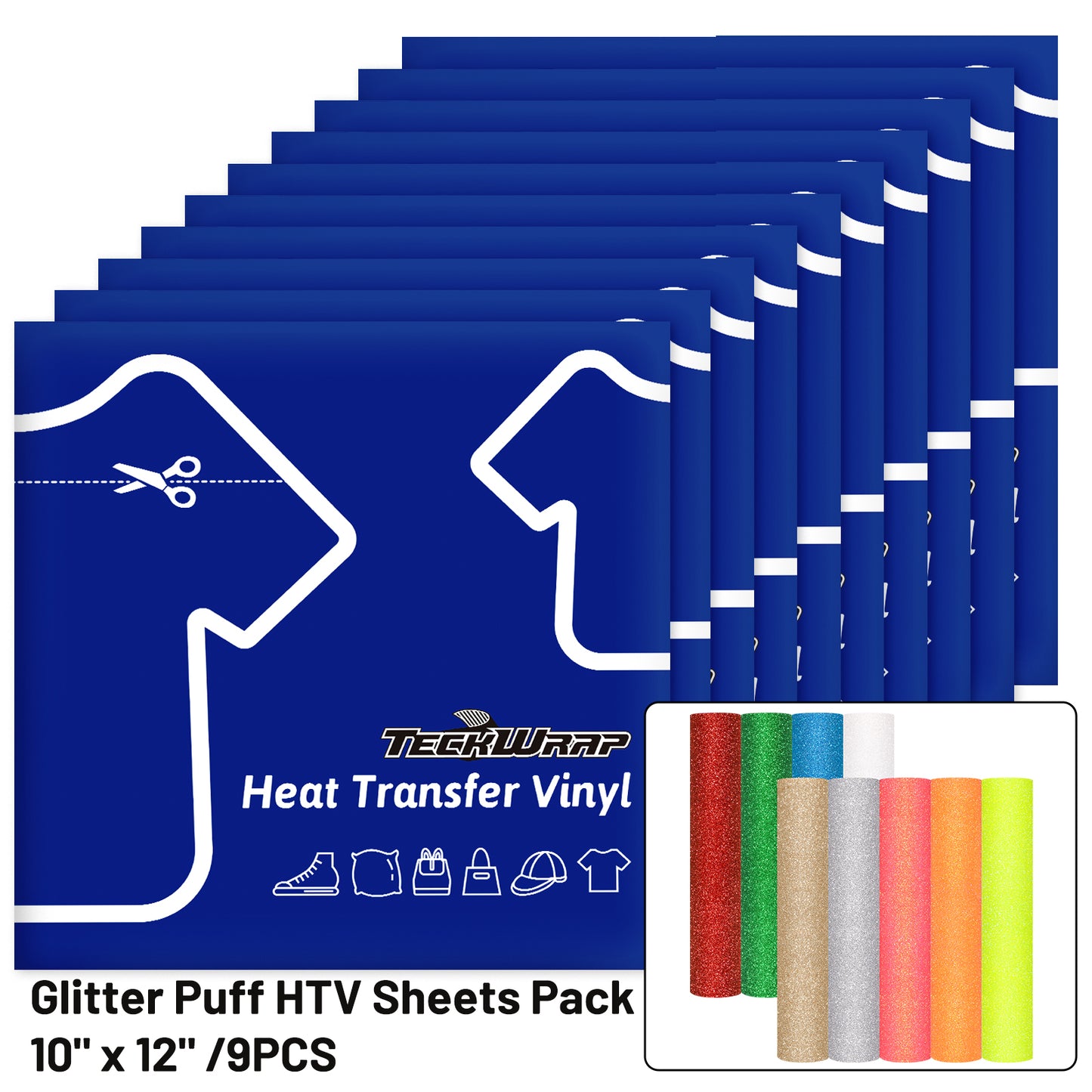 Glitter Puff HTV Sheets Pack (9PCS)