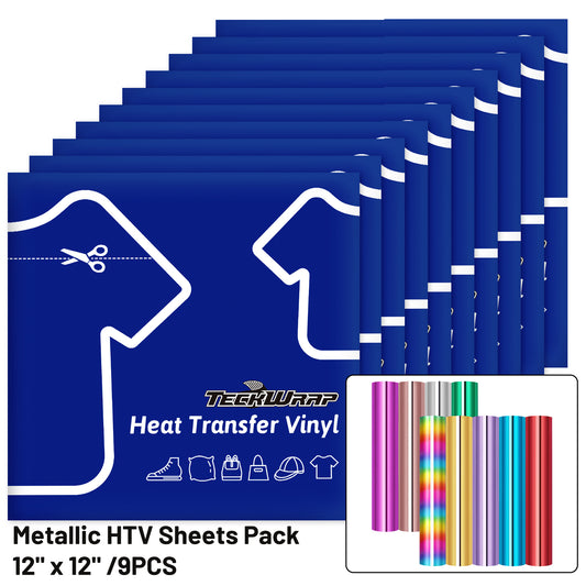 Metallic HTV Sheets Pack( 9PCS)