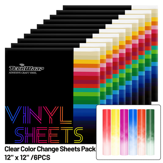 Clear Cold Color Changing Vinyl Sheets Pack (6 PCS)
