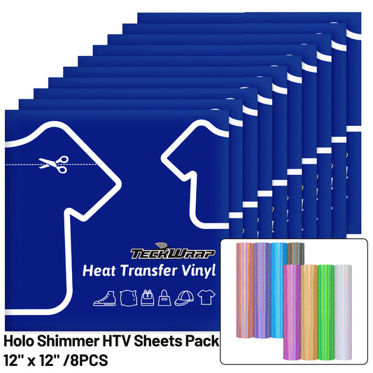 Holographic Shimmer HTV Sheets Pack (8PCS)