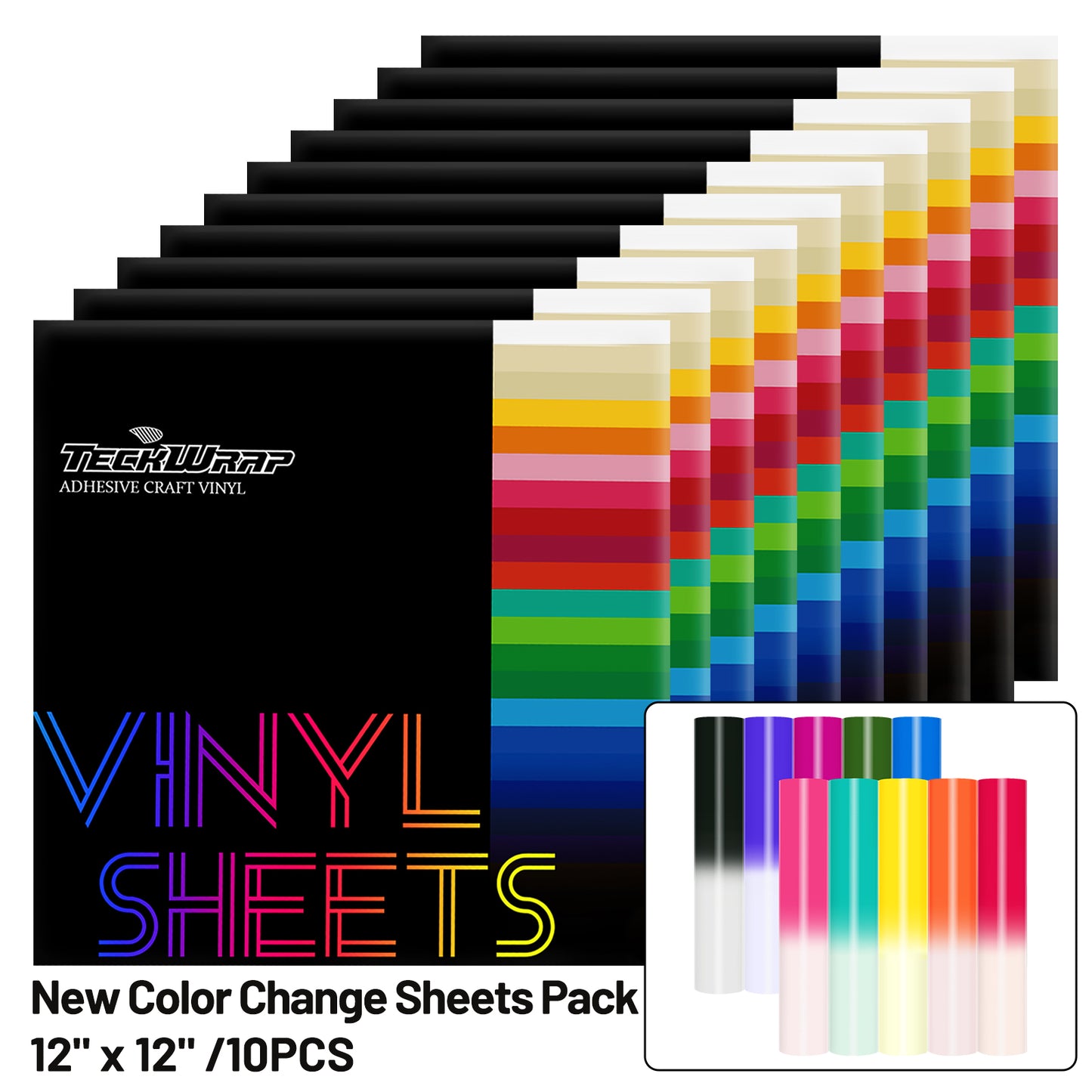 NUEVO paquete de hojas de vinilo que cambian de color frío (9 piezas)