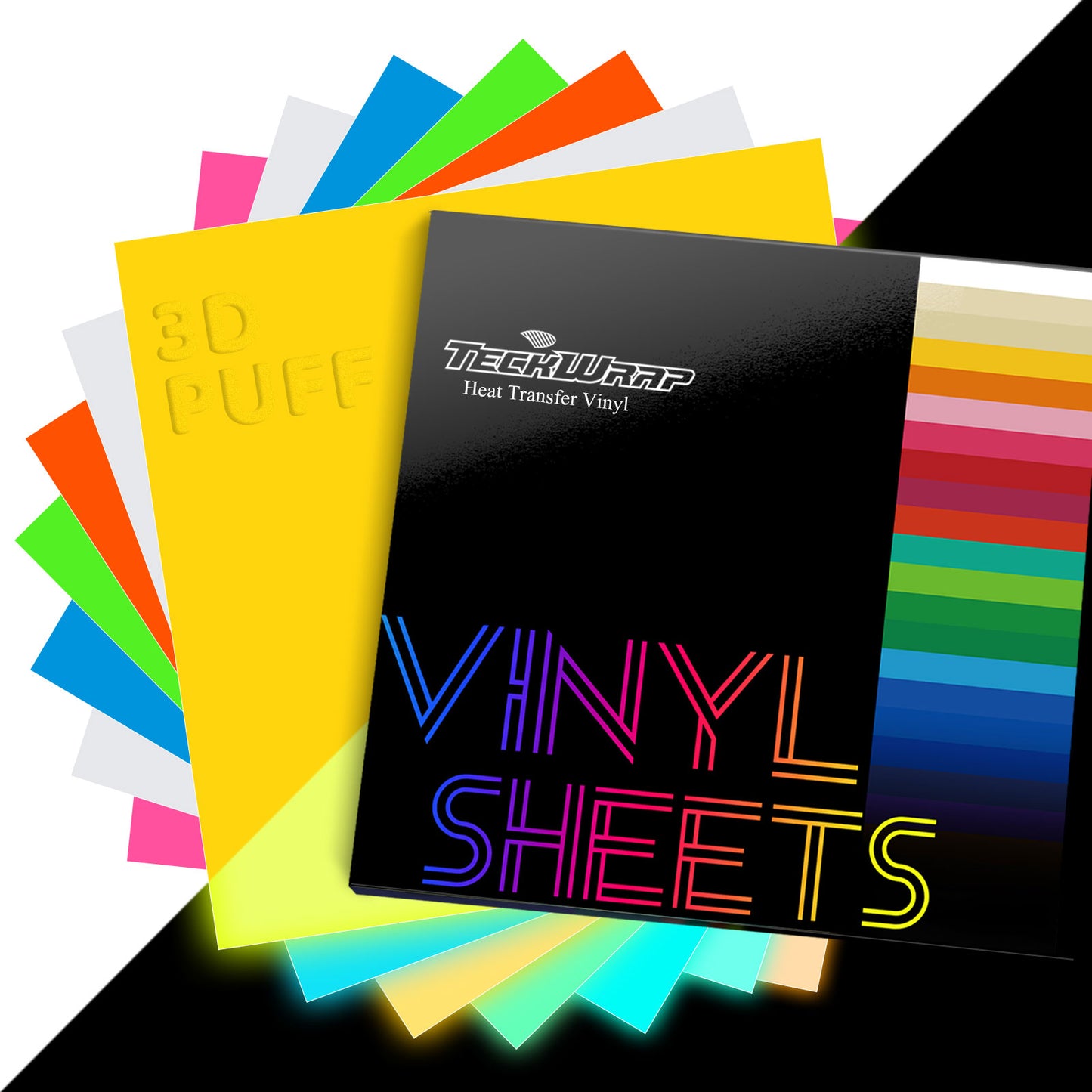Glow In The Dark Puff HTV Sheets Pack( 7 PCS)