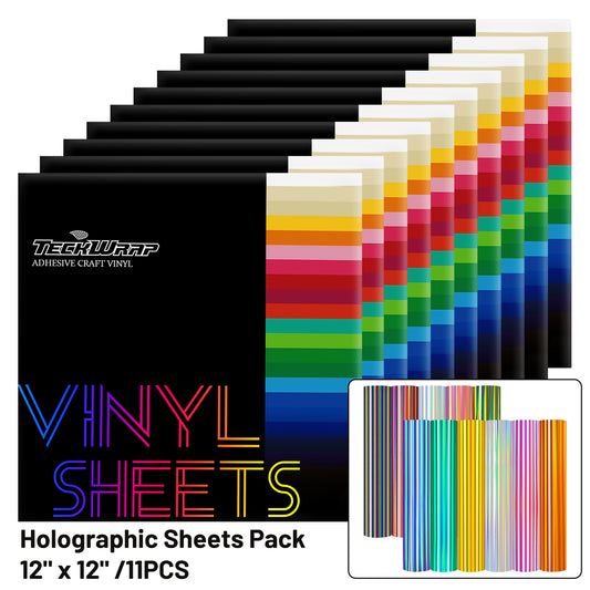 Bubble Free Holographic Sheets Pack (11 PCS)