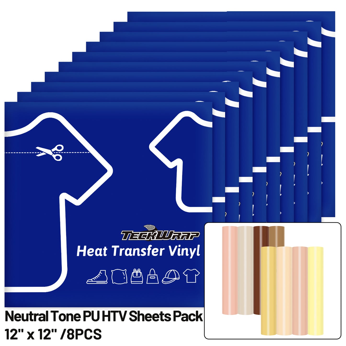 Neutral Tone PU HTV Sheets Pack (8 PCS)