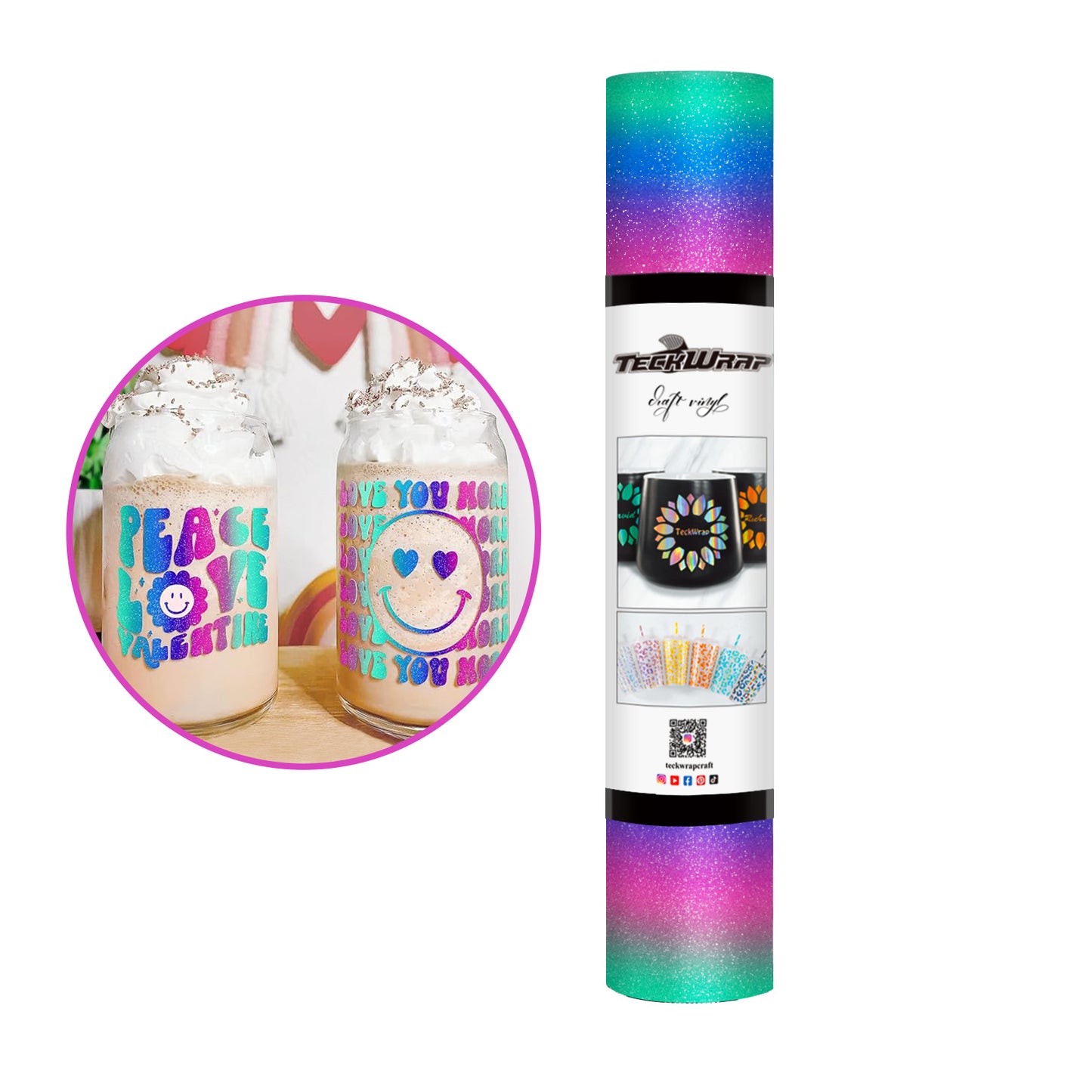 Rainbow Stripes Adhesive Craft Vinyl