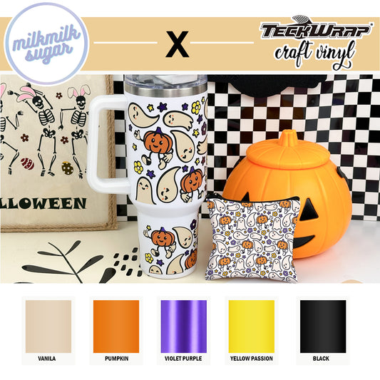 MilkMilkSugar Groovy Halloween Collection 5 Rolls Vinyl Bundle (SVG Excluded)
