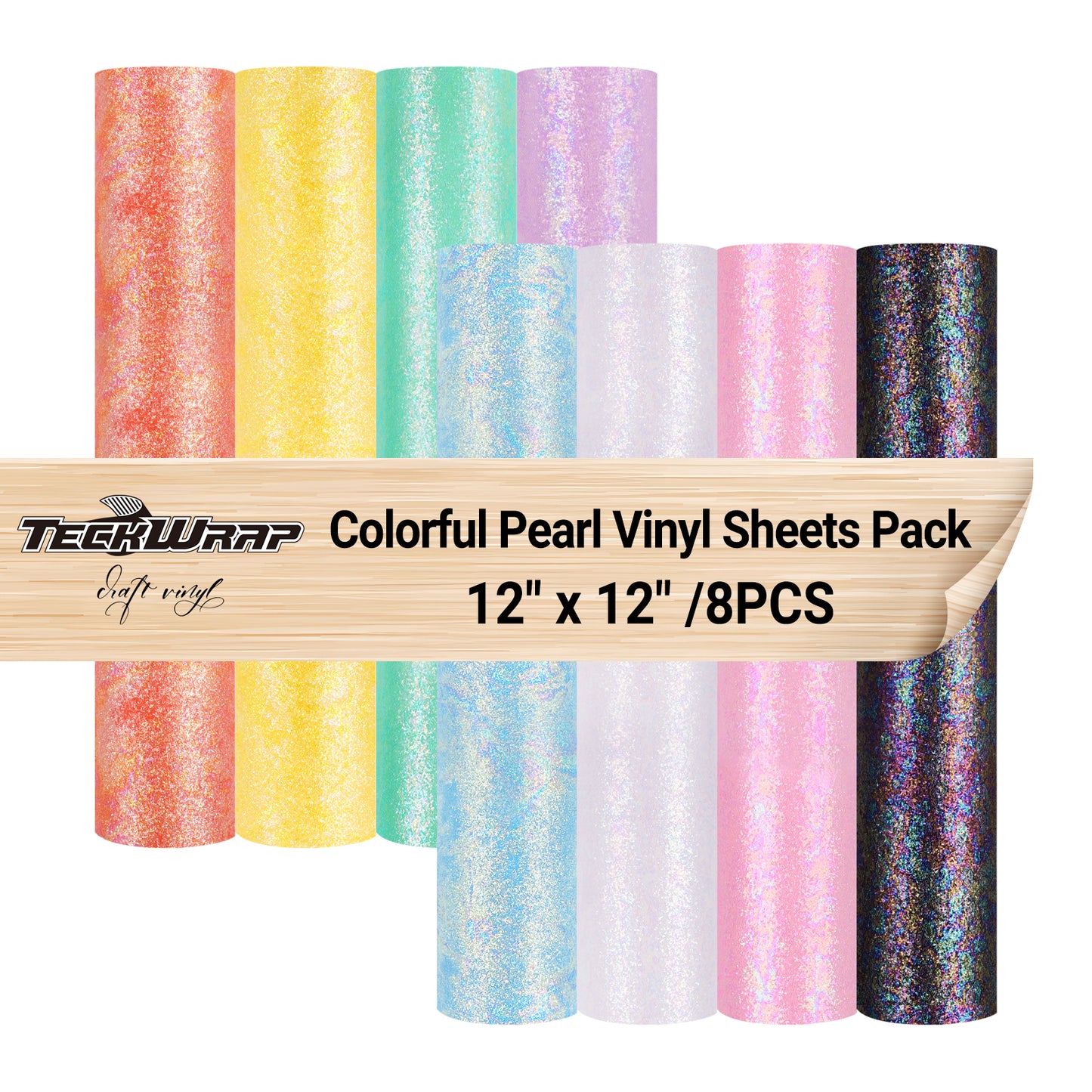 Paquete de láminas de vinilo con perlas de colores (8 piezas)