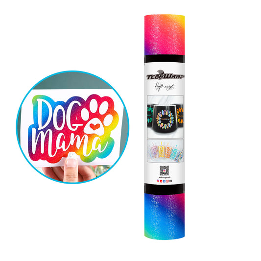 Diagonal Rainbow Stripes Adhesive Craft Vinyl