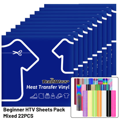 Beginner HTV Sheets Pack(22 Pcs)