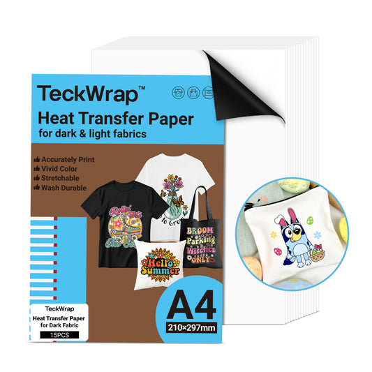 Inkjet Heat Transfer Paper for Dark and Light Fabrics(15 PCS/ Set)