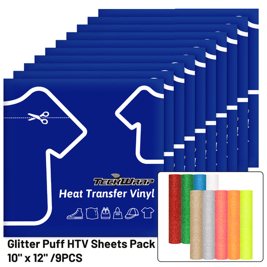 Glitter Puff HTV Sheets Pack (9PCS)