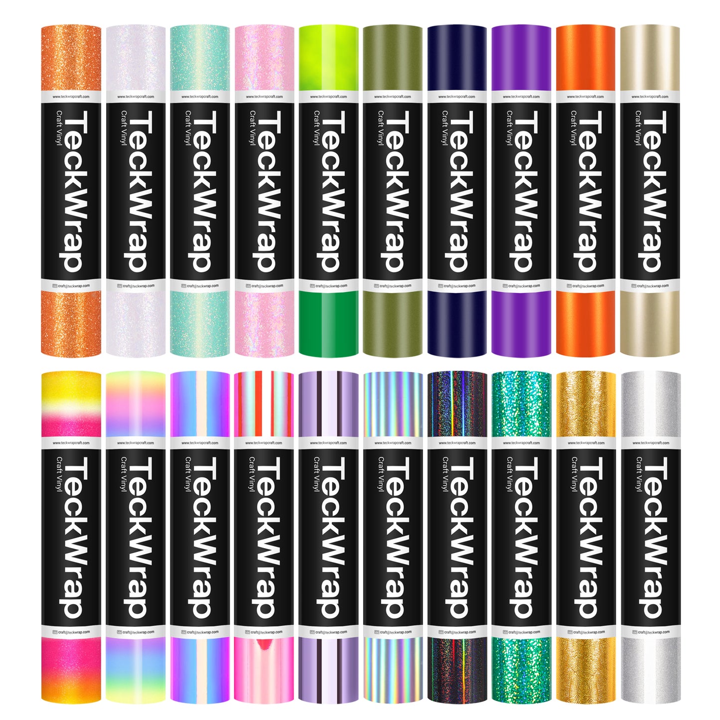 20 Rolls Holographic Chrome Craft Vinyl Bundle