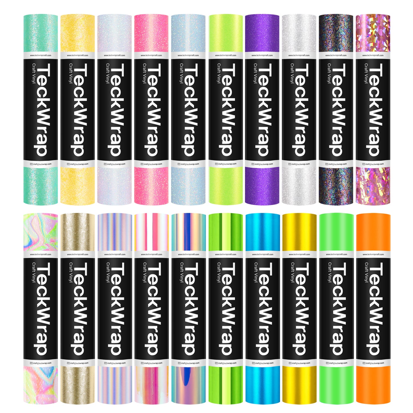 20 Rolls Holographic Chrome Craft Vinyl Bundle