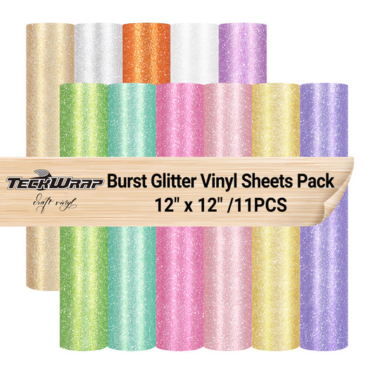 Burst Glitter Vinyl Sheets Pack (11PCS)