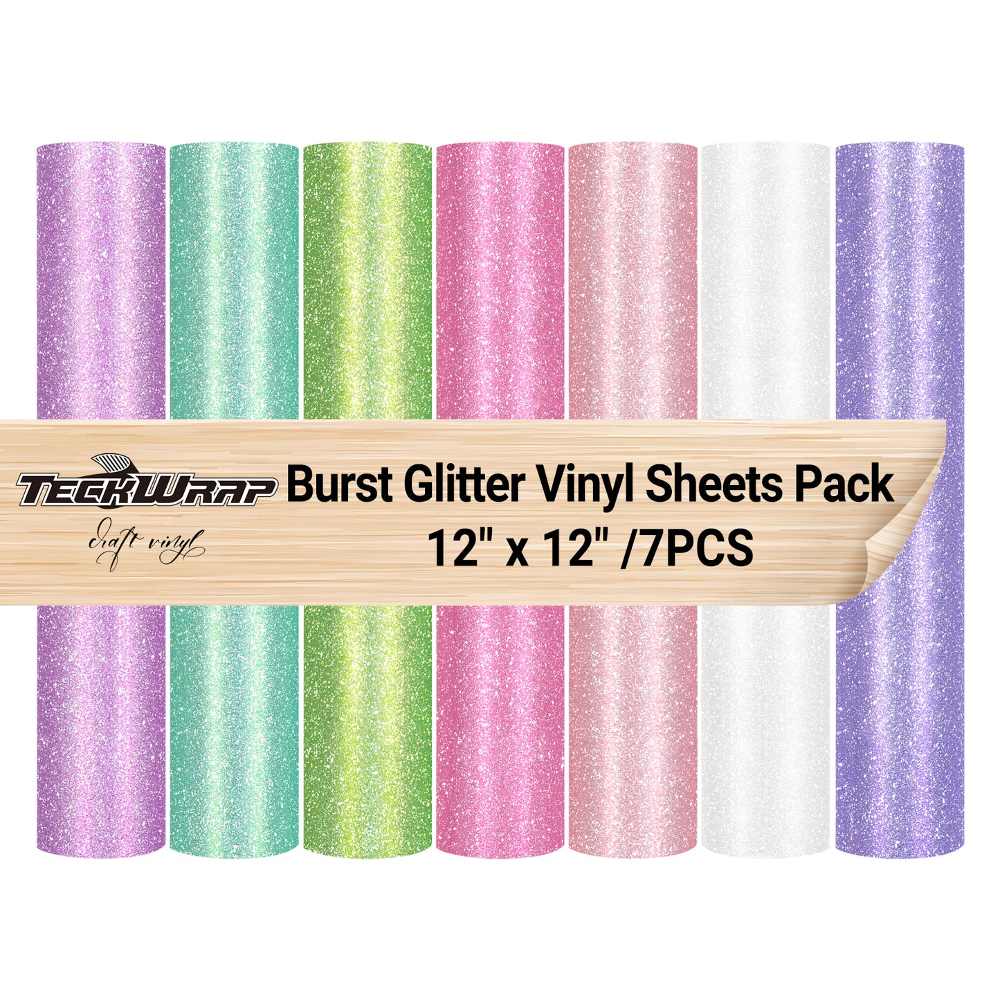 Burst Glitter Vinyl Sheets Pack (7PCS)