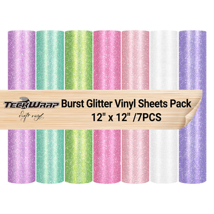 Burst Glitter Vinyl Sheets Pack (7PCS)