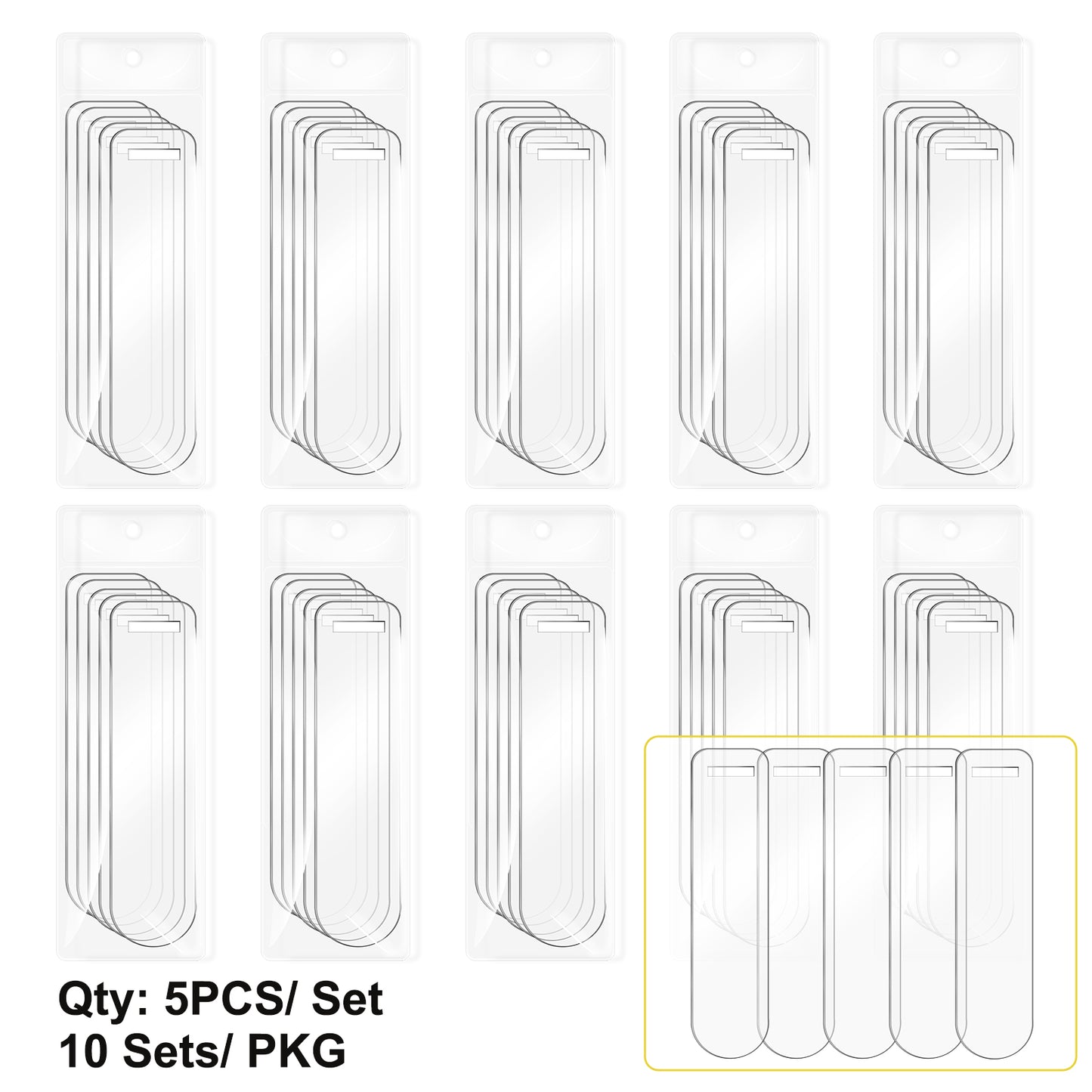 Espacios en blanco para marcapáginas acrílicos (5 piezas/juego)