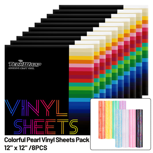 Colorful Pearl Vinyl Sheets Pack (8 PCS)