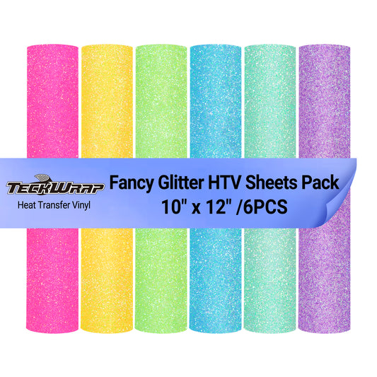 Fancy Glitter HTV Sheets Pack(6PCS)