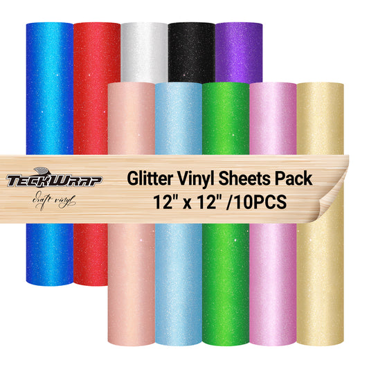 Glitter Vinyl Sheets Pack( 10 PCS)