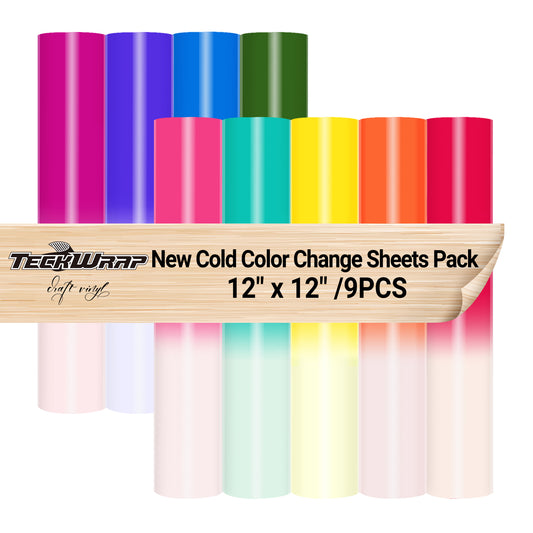 NEW Cold Color Changing Vinyl Sheets Pack( 9 PCS)