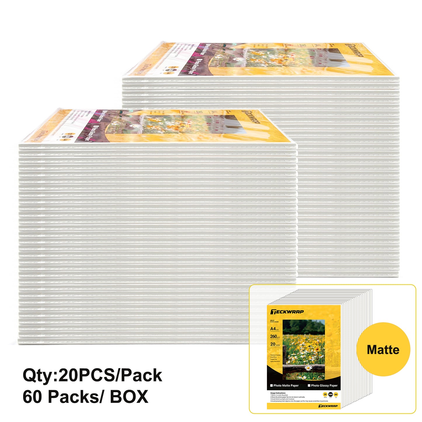 Inkjet Printable Photo Paper 60 Packs/Box