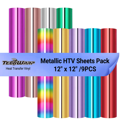 Metallic HTV Sheets Pack( 9 PCS)