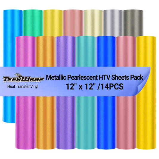 Metallic Pearlescent HTV Sheets Pack ( 14 PCS)