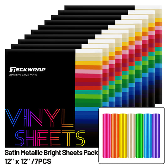 Satin Chrome Vinyl Sheets Pack (7 PCS)