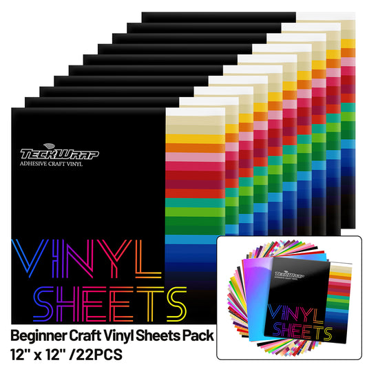 Paquete de hojas de vinilo para manualidades para principiantes (22 piezas)
