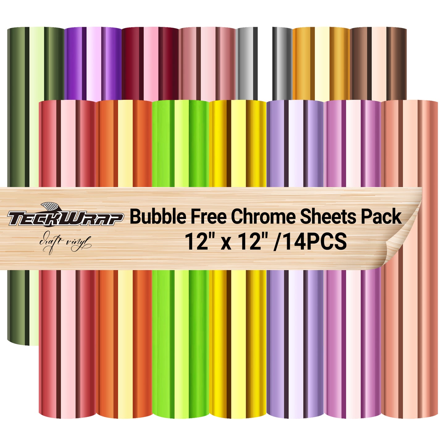 Bubble Free Mirror Chrome Sheets Pack( 14 PCS)