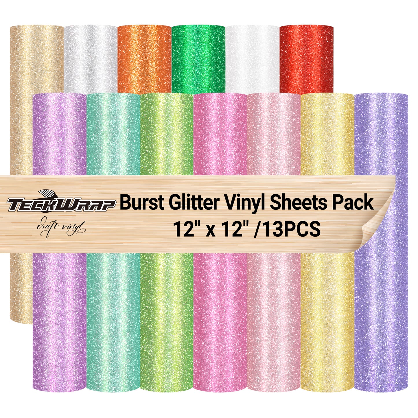 Burst Glitter Vinyl Sheets Pack (13PCS)