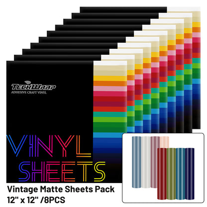 Vintage Matte Sheets Pack (8 PCS)