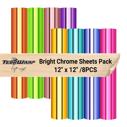 Bright Chrome Vinyl Sheets Pack (8 PCS)