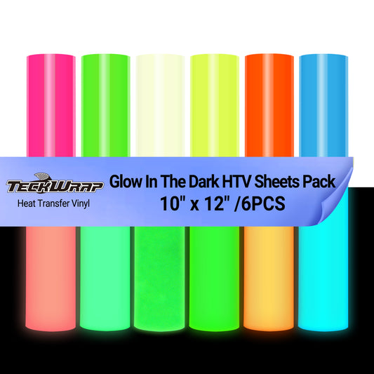 Paquete de sábanas HTV que brillan en la oscuridad (6 piezas)