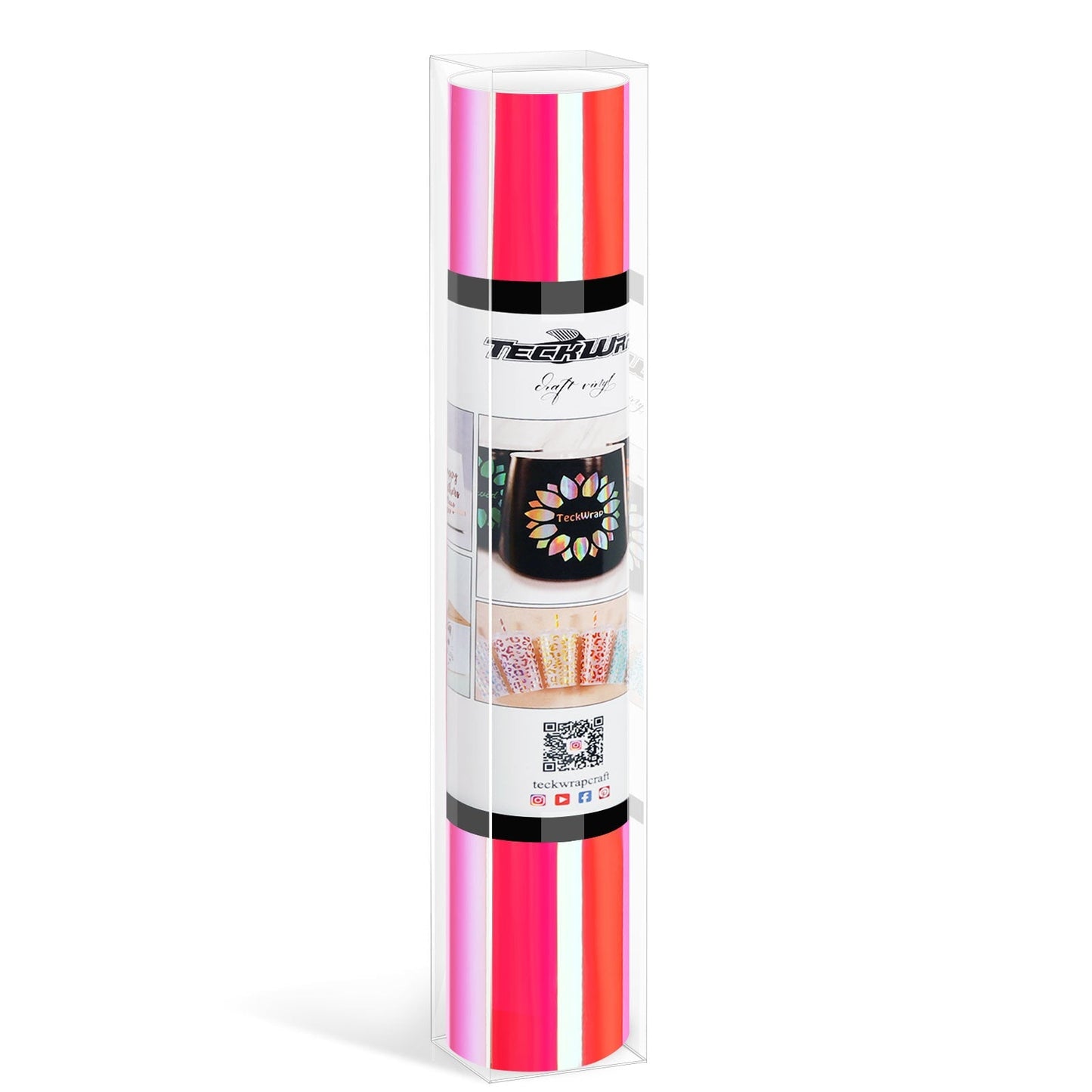 Adhesive Craft Vinyl Roll 13"x5ft - Worldwide / Opal Hot Pink - TeckwrapCraft