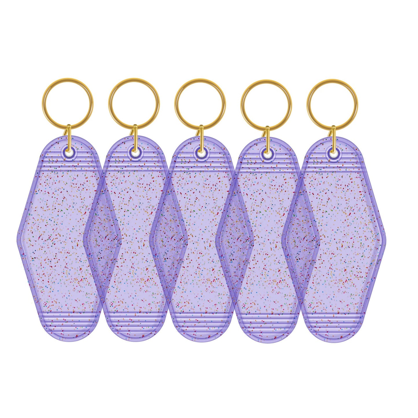 Motel Keychains Blanks - US to US / Glitter Purple - TeckwrapCraft