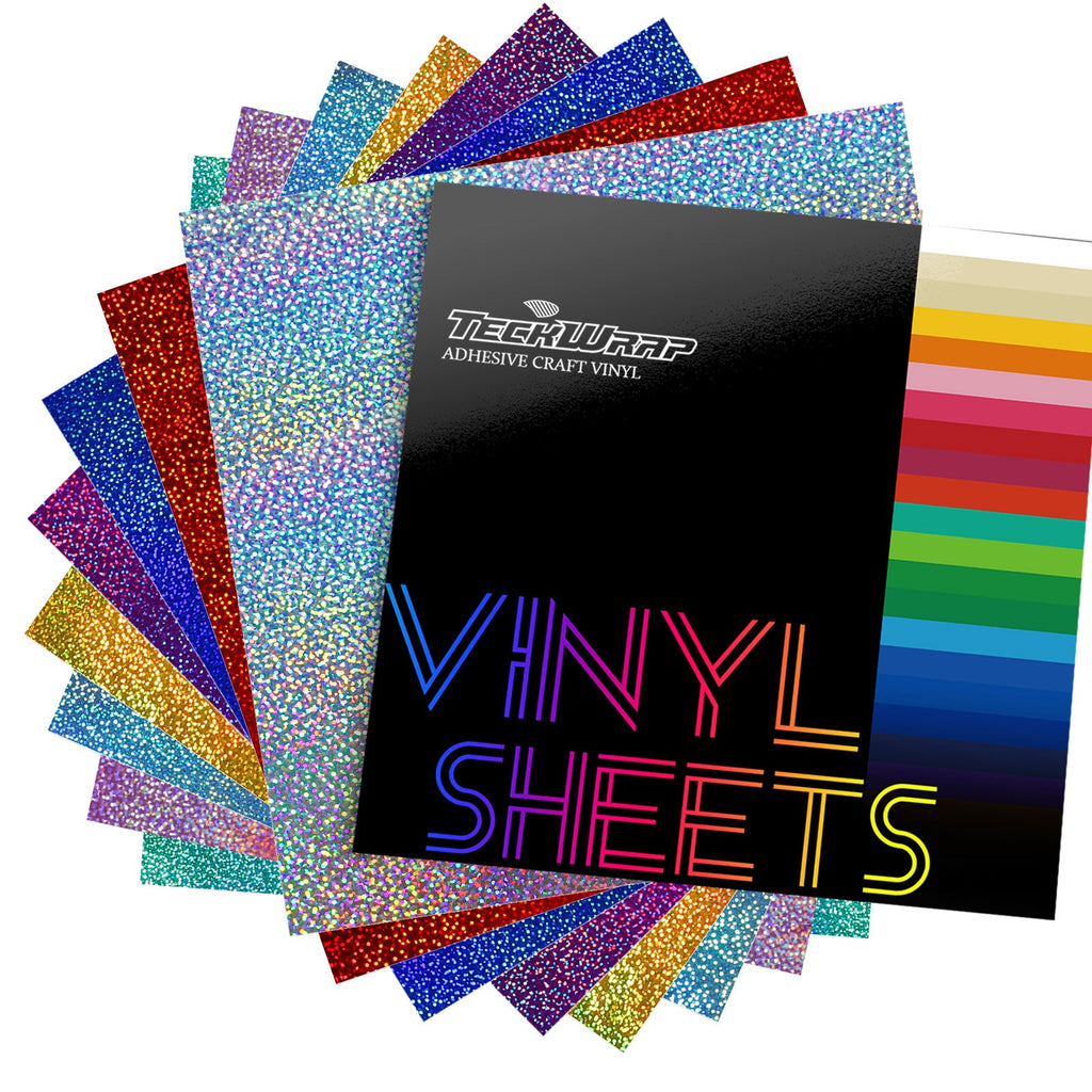 Holographic Sparkle Vinyl Sheets Pack - US to US / Holographic Sparkle Sheets Pack - TeckwrapCraft