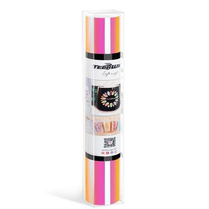 Adhesive Craft Vinyl Roll 13"x5ft - Worldwide / Opal Peach Yellow Pink - TeckwrapCraft